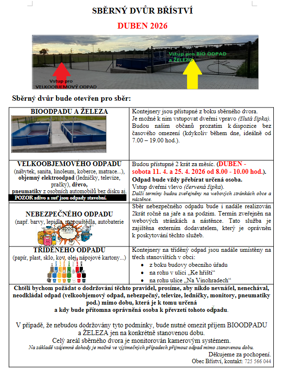 Sběrný dvůr - 4/2026